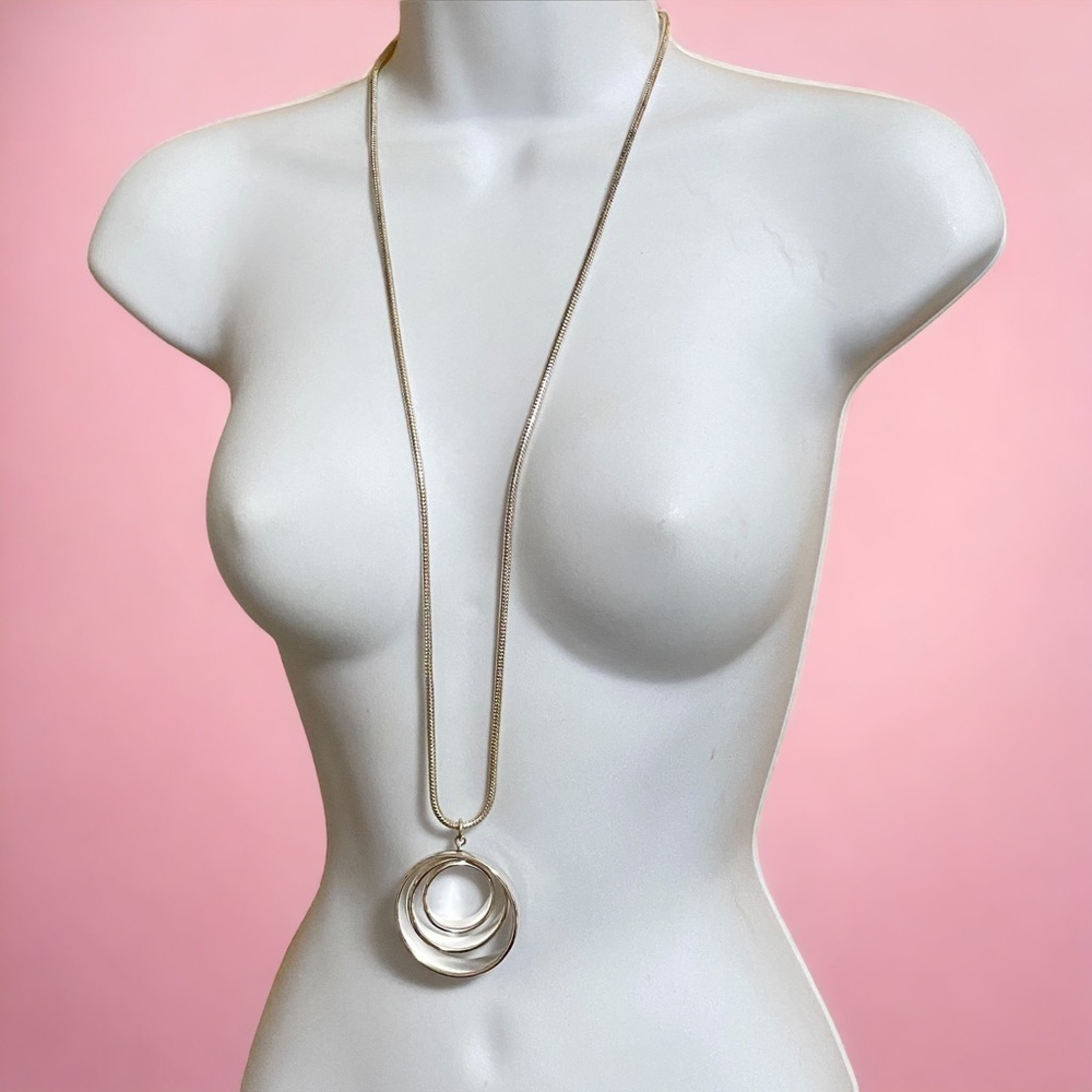 ALFANI Long Silvertone Orb Necklace